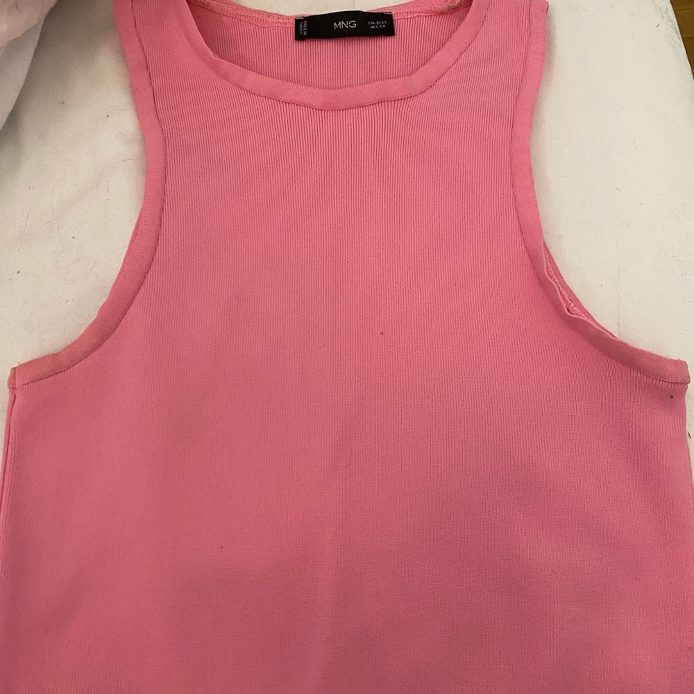 Mng brand pink crop top. Size small. 16 inches in length